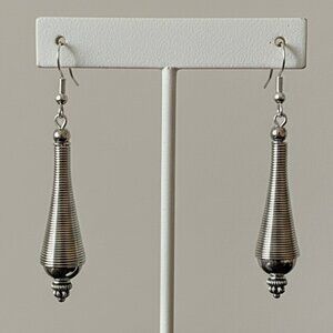 Avant Garde Silver Coil Cone Pierced Earrings